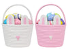 Cubesland Easter Baskets For Kids - 2-Piece Empty Bunny Buckets Set With Handle, Soft & Sturdy Easter Egg Hunt Basket Bags (9.8X