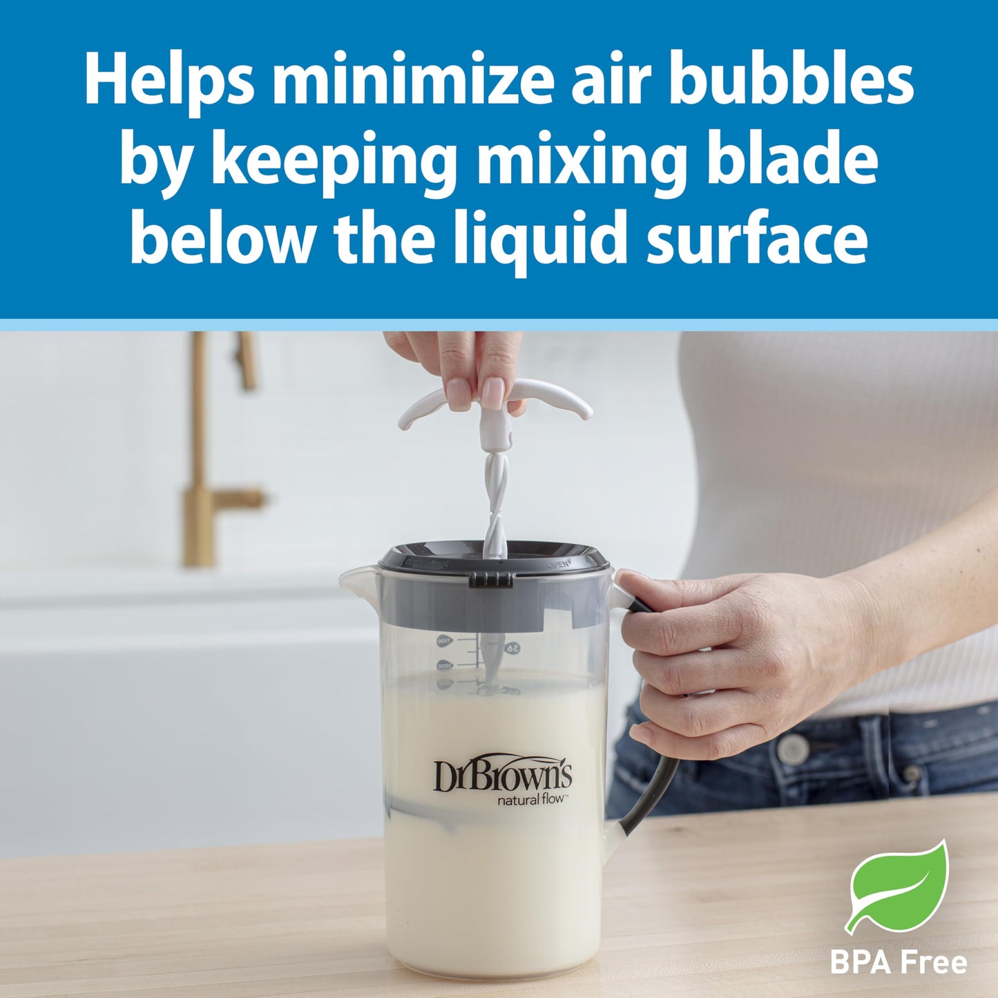 Dr. Brown'S Baby Formula Mixing Pitcher With Adjustable Stopper, Locking Lid, & No Drip Spout, 32Oz, Bpa Free, Orange