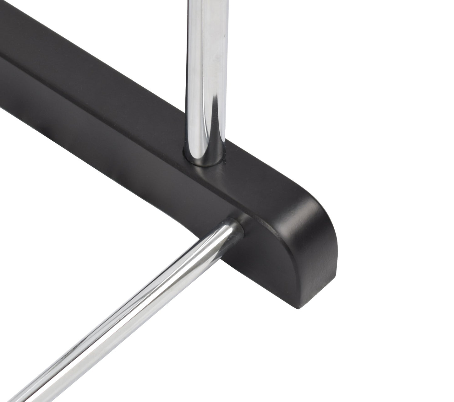 Proman Product Vl17028 With Wooden Hanger, Tray & Trouser Bar Valet Stand, Black