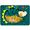 Nicingu Silicone Toddler Dinosaur Feeding Placemat Sets With Spoon And Forks,Baby Push Pop Bubble Suction Divided Plate Utensils