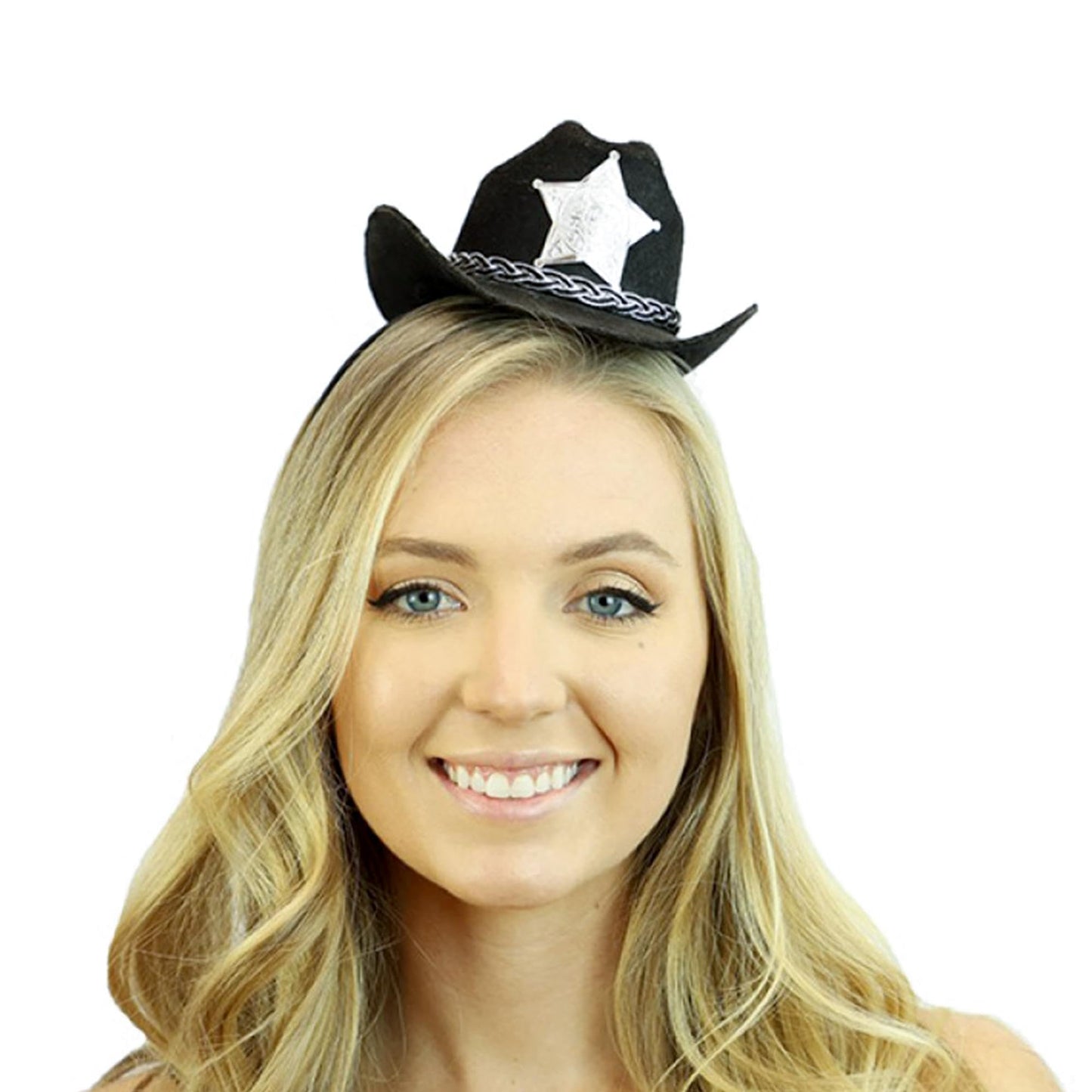 Mini Cowboy Hat Costume Headband Black