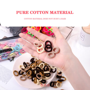 400Pcs Baby Toddler Hair Ties, Elastic Hair Rubber Bands For Girls, 17 Colors Candy Cotton Toddler Hair Accessories, Small Soft