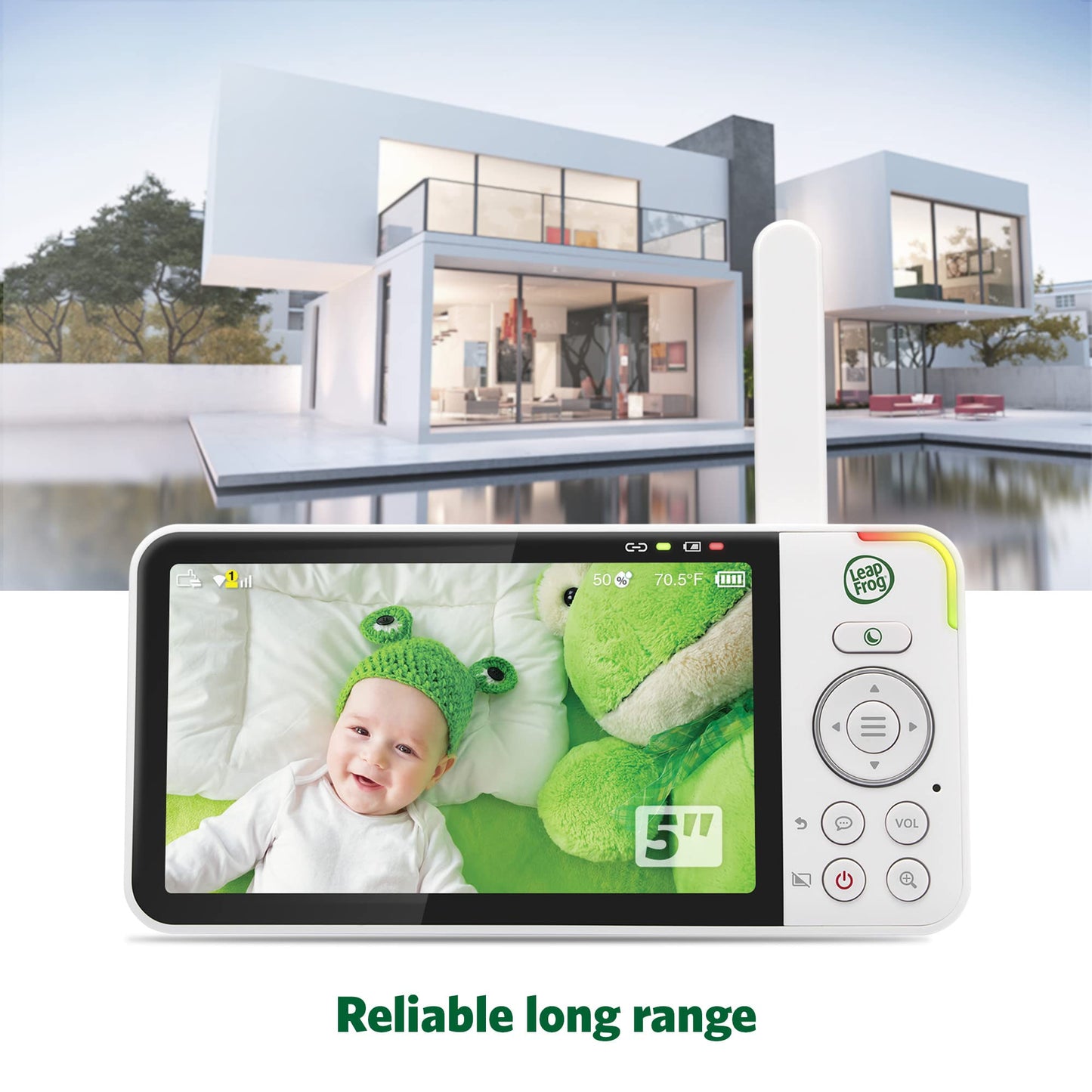 Leapfrog Lf915Hd Baby Monitor, 5    720P Screen, 360 Pan & Tilt With 8X Zoom Camera, Color Night Vision, Night Light, Two-Way In