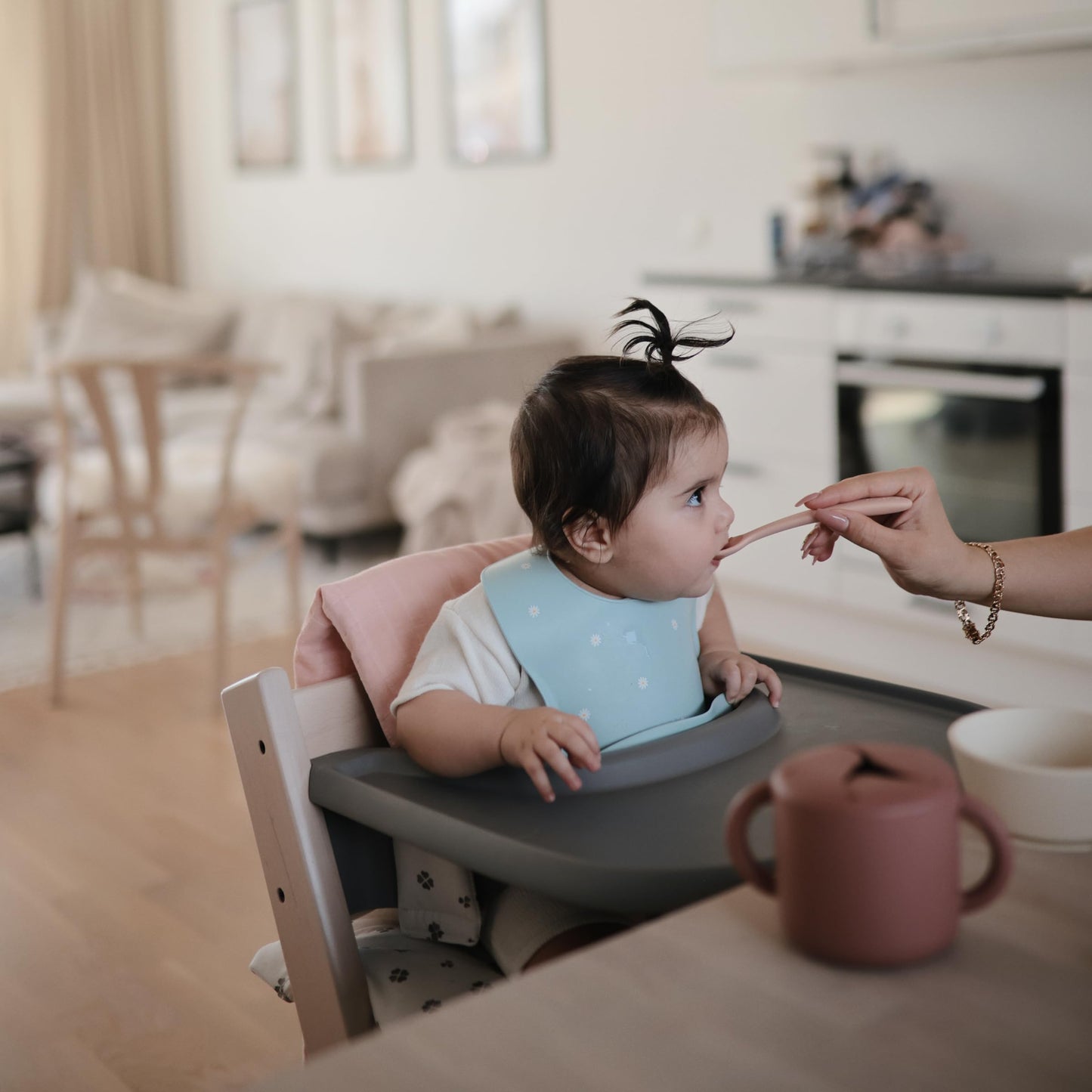 Mushie Silicone Snack Cup | Spill Proof Food Container For Toddler And Baby (Cloudy Mauve)