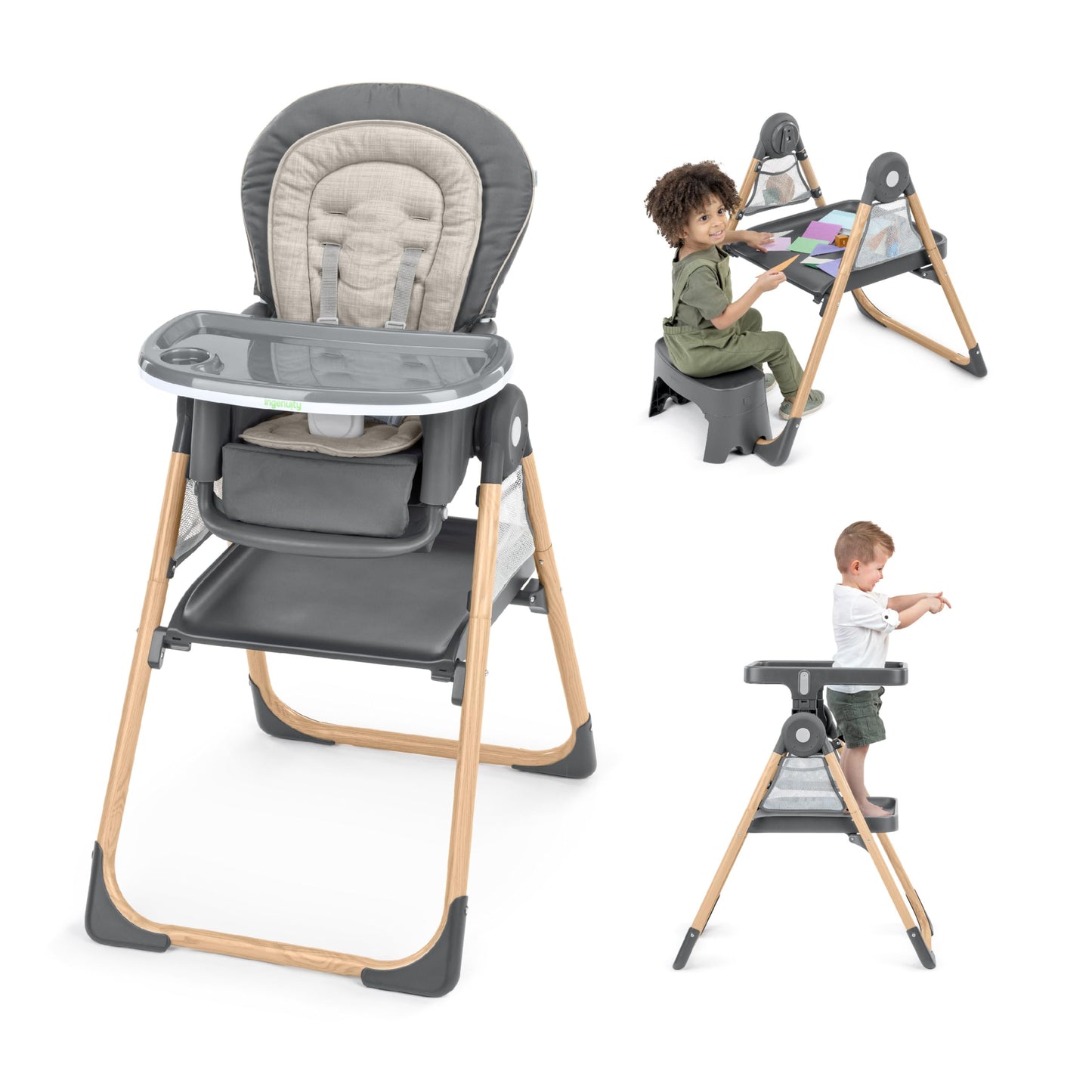 Ingenuity Proper Positioner Create Up Baby High Chair, 9 Modes of Use, Toddler Tower, Table and Chair, Foldable, Adjustable Foot
