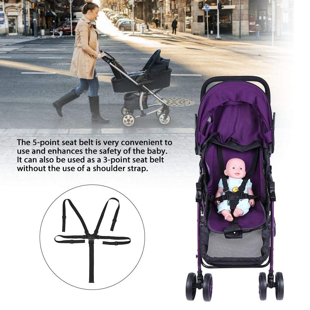 Harness Stroller Children Pushchair Rotating Adjustable Shoulder Strap Belts Straps Universal Baby 5 Point Harness Belt High Cha