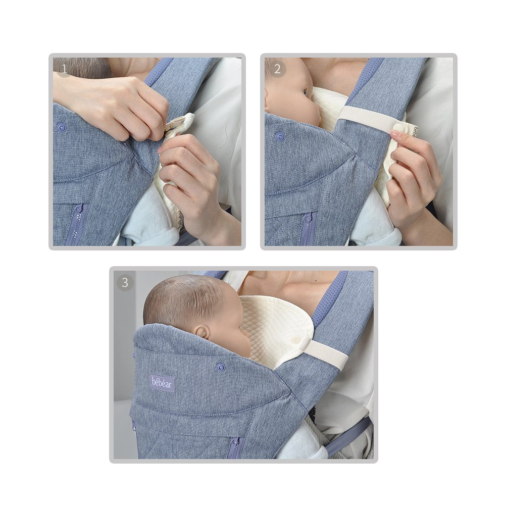 Bebamour Drool And Teething Reversible Cotton Pad For All Carry Positions Baby Carrier White Drool Bib For Boys & Girls(White)
