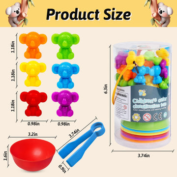 Counting Koalas Toys Matching Games with Sorting Bowls Sorting Toys for Toddlers Preschool Learning Activities for Math Color Se