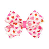 Wee Ones Girls' Valentines Day Hair Bow On Weestay No-Slip Clip, White Sequin With Red And Pink Heart Print, Medium