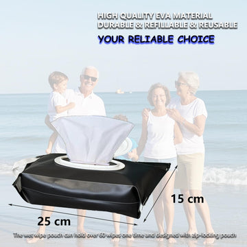 Voongor Baby Wipe Holder, 2 Pack Reusable Travel Wipes Pouch Dispenser, Portable Refillable Wipe Container For Travel & Home Use