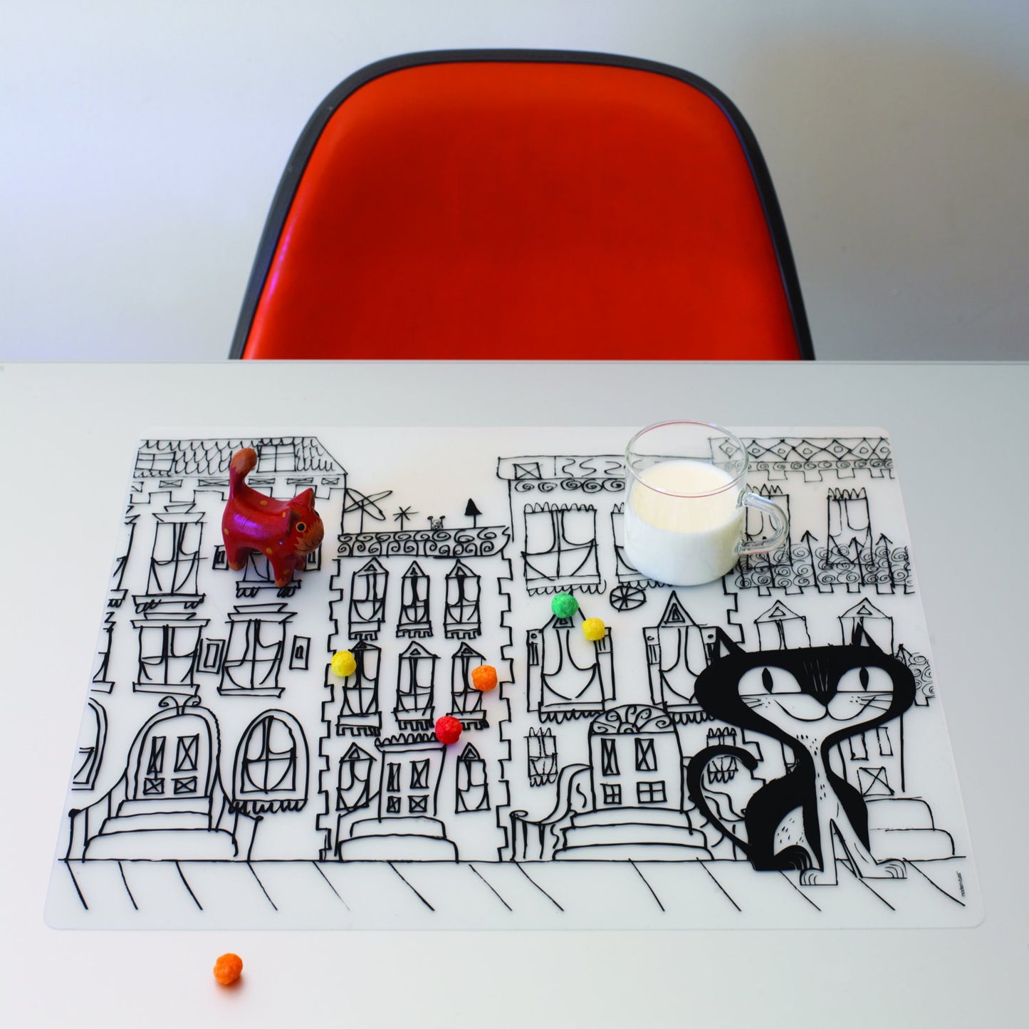 Modern-Twist Waterproof, Dishwasher Safe Mark, Single Mat, Farm Buddies