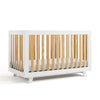 Storkcraft Beckett 3-In-1 Convertible Crib (White With Natural) - Greenguard Gold Certified, Converts From Crib To Toddler Bed,