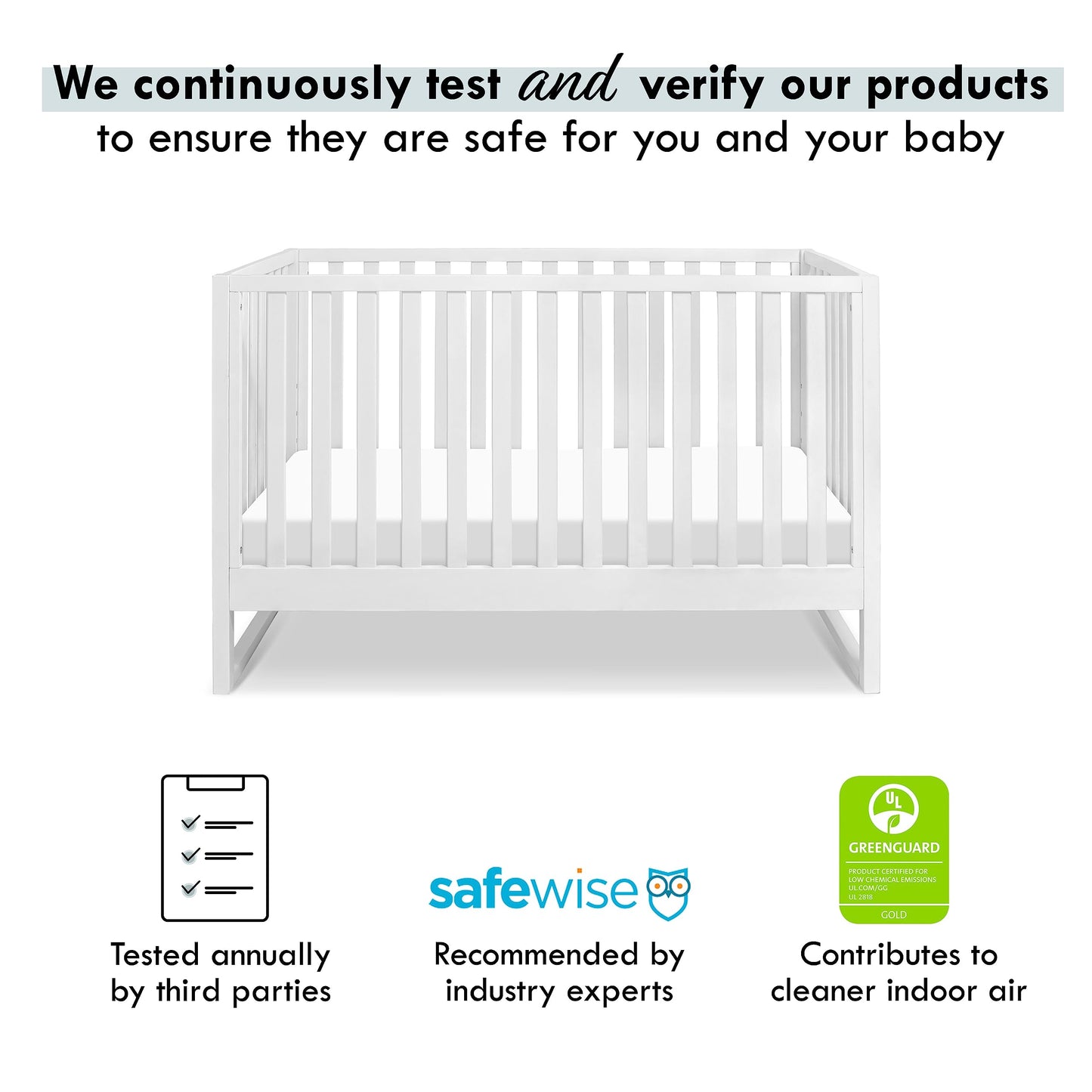 Davinci Hunter 3-In-1 Convertible Crib, White, Easy Assemble, Greenguard Gold Certified