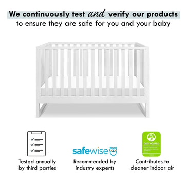 Davinci Hunter 3-In-1 Convertible Crib, White, Easy Assemble, Greenguard Gold Certified