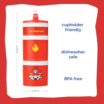 Whiskware Paw Patrol Stackable Snack Containers For Babies, Kids, And Toddlers, 3 Stackable Snack Cups For School And Travel, Fo