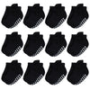 Hudson Baby Unisex Baby Non-Skid No-Show Socks, Black, 12-24 Months
