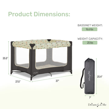 Dream On Me Zodiak Portable Playard In Grey, Lightweight, Packable And Easy Setup Baby Playard, Breathable Mesh Sides And Soft F