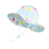 Langzhen Sun Hat For Baby Girls Adjustable Toddler Kids Sun Protection Hat Wide Brim Summer Outdoor Hat With Chin Strap (Flaming