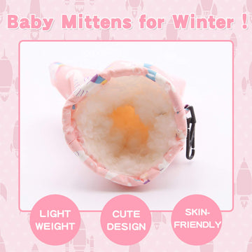 Bavst Toddler Waterproof Mittens Fleece Lined Baby Boys Girls Winter Warm Glove Kids Snow Infant Ski Mitten For 3M-5T (Pink Seah