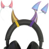 2X Demon Horns For Headset/Cosplay - Made In Usa -16 Colors (Dual Gold/Purple)