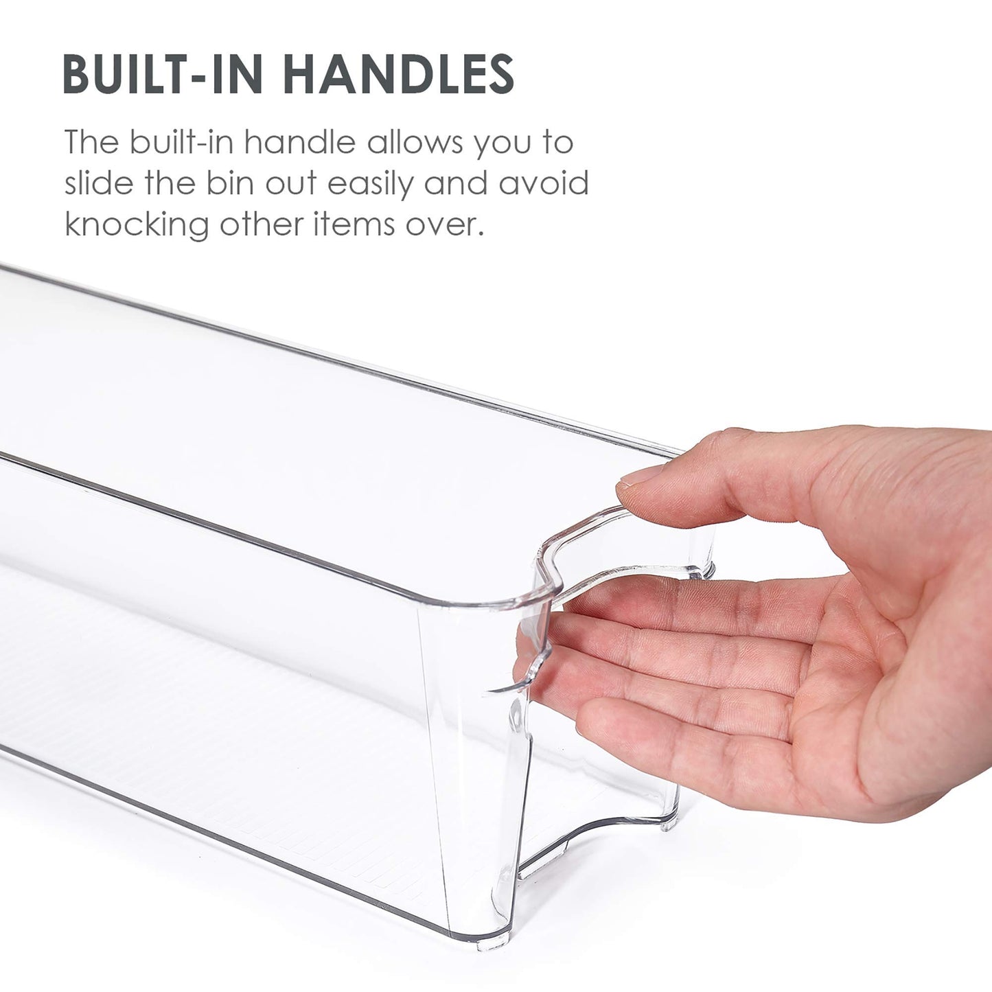 Vtopmart Breastmilk Storage Container 4Pcs Set, Clear Freezer And Fridge Organizer Bins, Plastic Storage Bins For Breast Milk, B