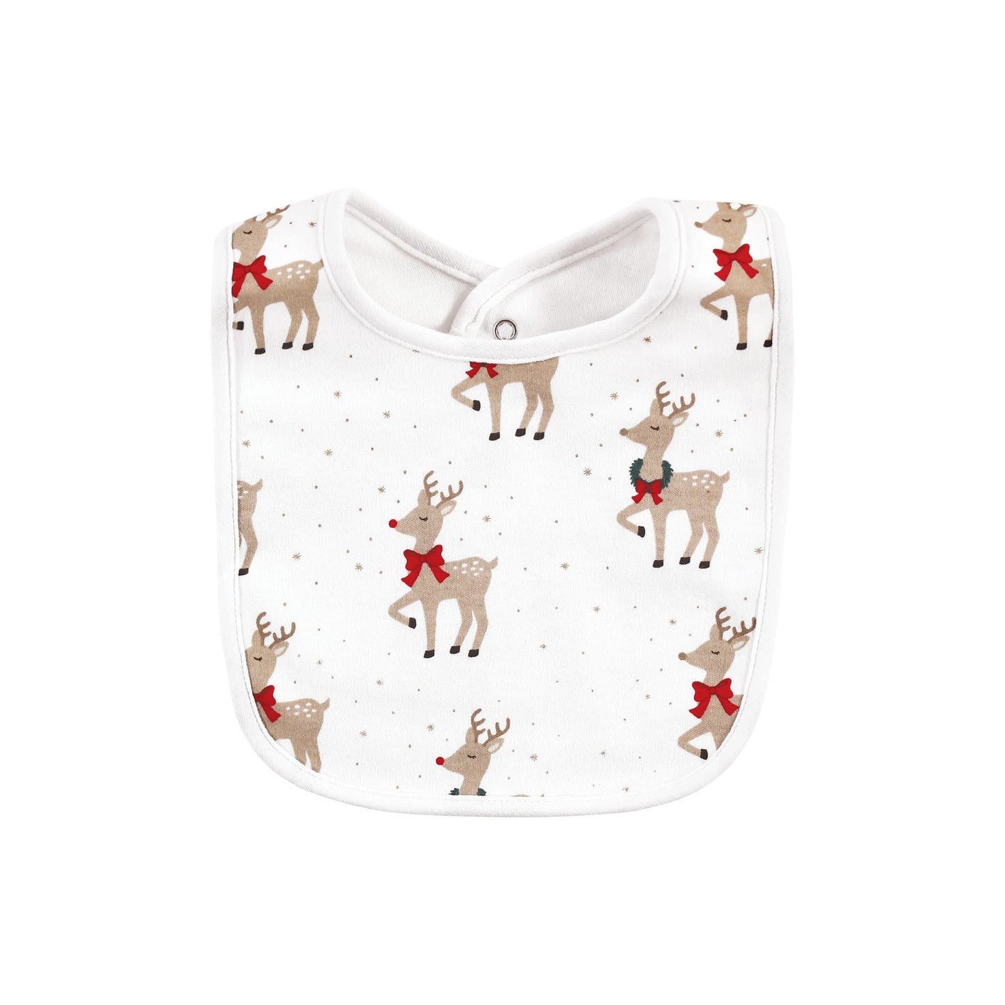 Hudson Baby Unisex Baby Cotton Bib And Sock Set, Fancy Rudolph, One Size