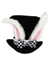 Elope Kid'S White Rabbit Hat Costume Accessory - Felt With Faux Fur Ears And Checkered Bow Tie