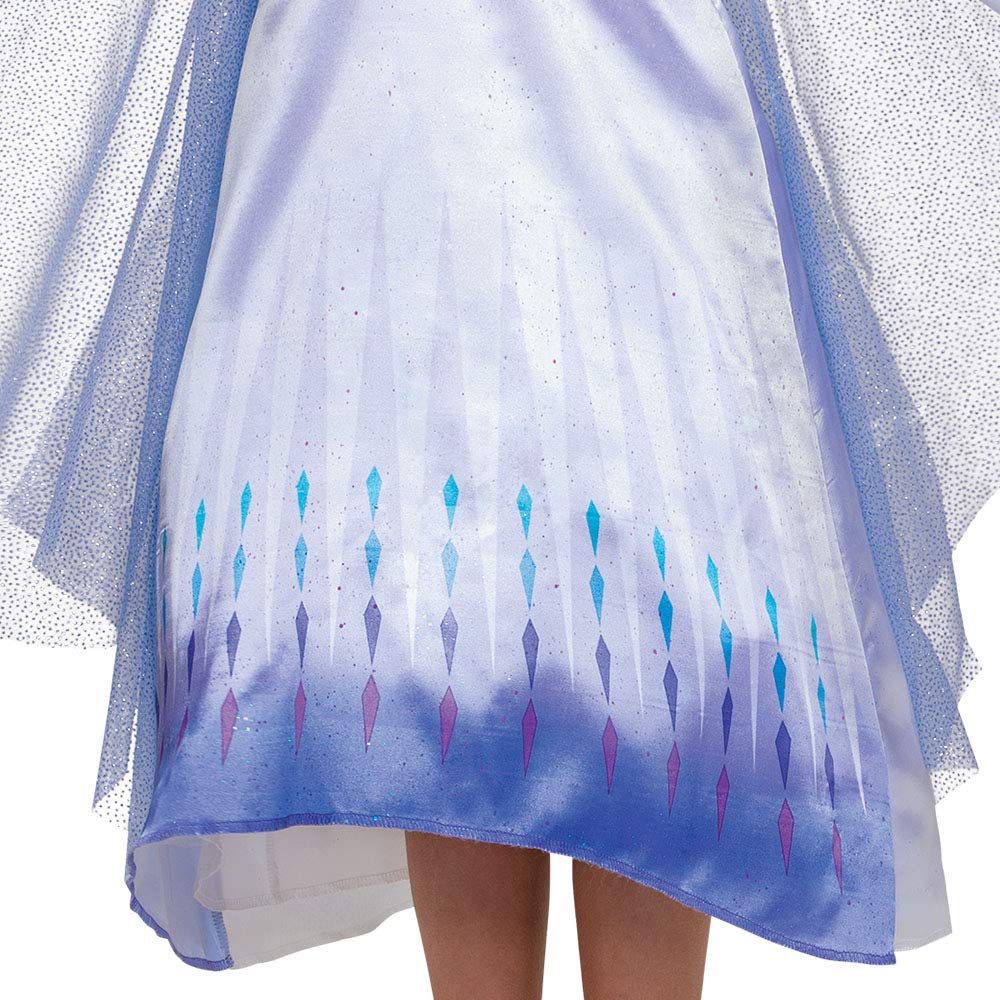 Disguise Disney Frozen 2 Elsa Costume For Girls, Classic Dress And Cape Outfit, Child Size Small (4-6X), White & Blue