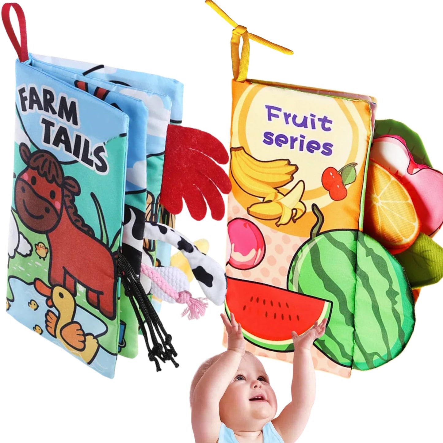 chochumy Baby Books 0-6 to 12 Months Infant Cloth Stroller Toy, Tummy Time Toys for Infants 0-3-4-6-9-12-18 Month, Newborn Girl