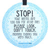 Three Little Tots - Blue Stop Please Look Don'T Touch Baby Car Seat Sign Or Stroller Tag - Cpsia Safety Tested