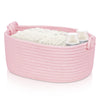 Glcon Pink Rope Basket For Organization And Storage - Small Dog Cat Toy Basket Box - Empty Gift Basket - Baby Basket Nursery Bin