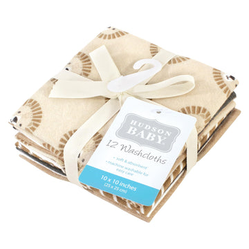 Hudson Baby Unisex Baby Flannel Cotton Washcloths, Brave Lion 12 Pack, One Size