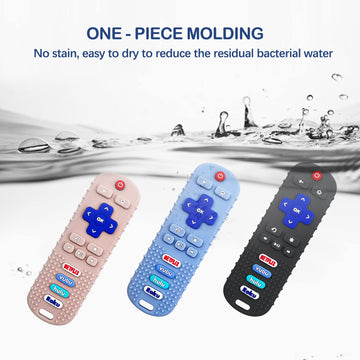 2PCS Baby Cell Phone Toy Infant Teething Sticks, Soft Silicone Baby Remote Control Shape Teethers Toys for Babies 36 Month(Black
