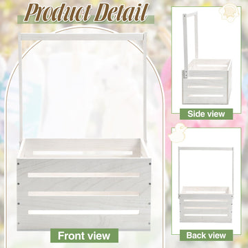 Suzile Wooden Baby Shower Crate Closet, Baby Basket With Handle Baby Storage Crate Hamper, Baby Shower Wooden Gift Crate, Baby P