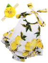 Princesasa Baby Girl Clothes Yellow Lemon Floral Ruffles Summer Cake Smash Outfits And Headband For Newborn Gifts,A6,7-12 Months
