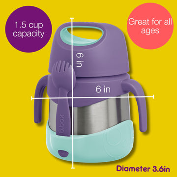 B.Box Insulated Food Jar With Spork For Toddlers | Easy Open Container For Toddlers | Stainless Steel, 5Hrs + Of Perfect Tempera