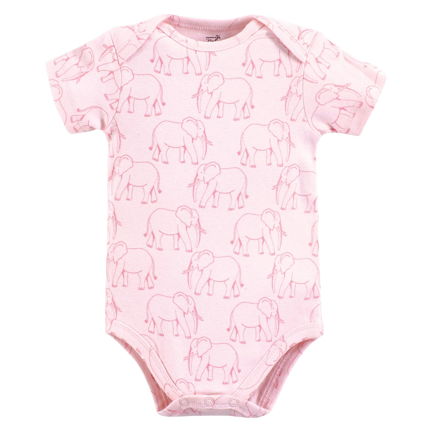 Touched By Nature Unisex Baby Organic Cotton Bodysuits, Pink Peanut, 6-9 Months