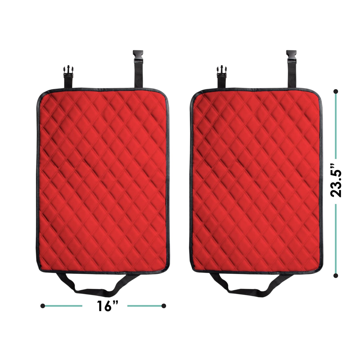 Fh Group 2-Pack Diamond Stitched Faux Leather Back Seat Kick Protectors, Heavy Duty Car Kick Mat For Kids Waterproof Protection,