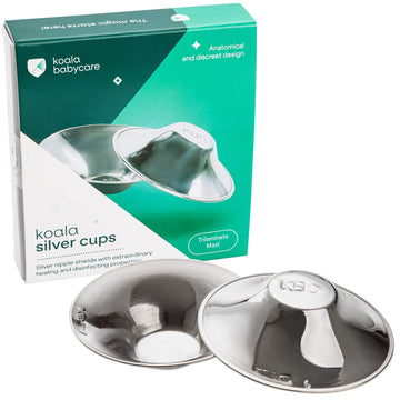 Koala Babycare The Original Silver Nursing Cups - Nipple Shields for Breastfeeding Newborn - Breastfeeding Essentials - Protect