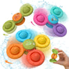 Lehoo Castle Toddler Bath Toys, 3 Pcs Silicone Suction Cup Spinner Toys, Baby Toys for 1+ Year Old, Spinners for Babies, Toys fo