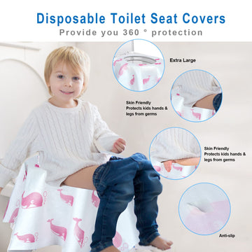 21 Pack Toilet Seat Covers Disposable, Extra Large Disposable Toilet Seat Covers For Adults, Individually Wrapped Potty Training