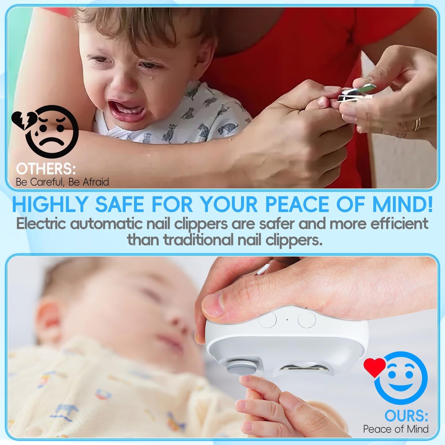 Electric Nail Clipper, 3 In 1 Electric Nail Trimmer And Polisher With Clip Storage & Led Light, Usb Rechargeable & 2 Speed Gears