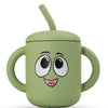 Fumiko Sippy Cups For Toddlers 1-3 - Adorable Personality Designs, Built-In Straw Lock, Easy-Grip Handles, (Starry Green)
