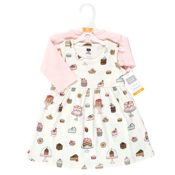 Hudson Baby Baby Girls Hudson Infant And Toddler Girl Cotton Cardigan Set, Sweet Bakery Casual Dress, Sweet Bakery, 3-4T Us