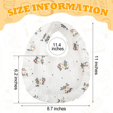 Mepase 10 Pcs Large Muslin Baby Girl Bibs Drool Teething Bibs Lap Shoulder For Boy Girls Teething(Elegant Colors)