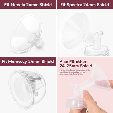 Tovvild 16Mm Flange Inserts For 24Mm Flange/Shield, Compatible With Momcozy/Medela/Mommed/Bellababy/Spectra Breast Pumps, Pump P