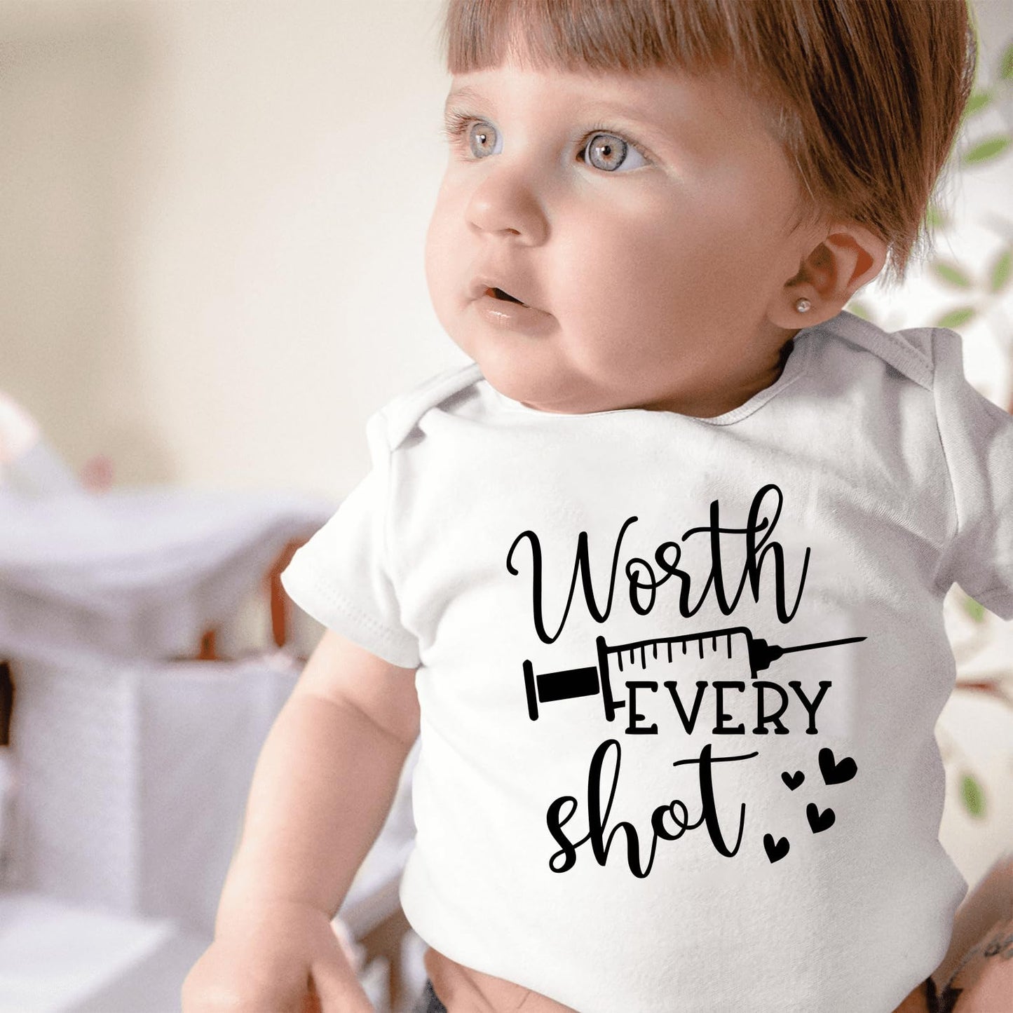 Made With Lots Of Love And A Little Science Bodysuit Ivf Baby Pregnancy Announcement Worth Every Shot Reveal Gift (0-6 Months, L