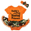 Petitebella Daddy'S Little Hunting Princess Baby Dress Nb-18M (Orange/Camouflage, 6-12 Months)