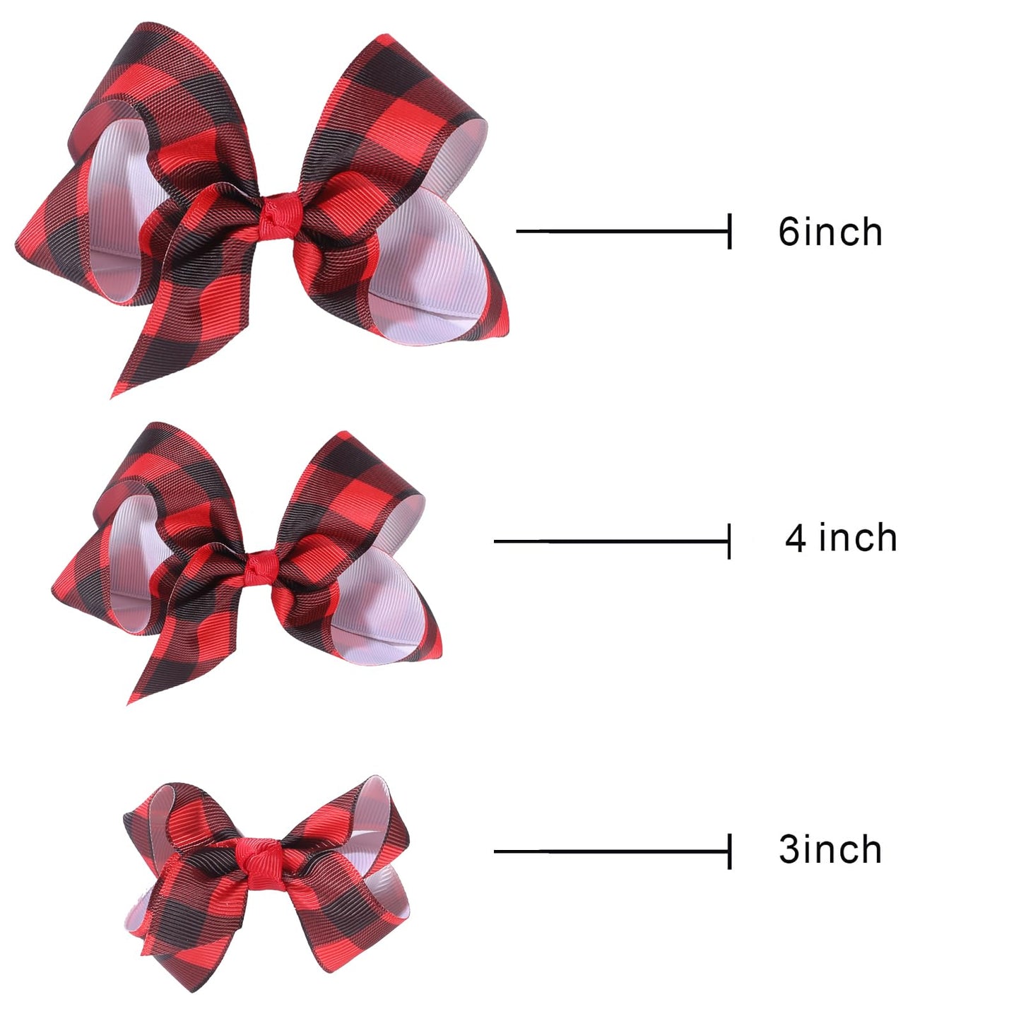 Christmas Bows For Girls,6Pcs Hand-Made Grosgrain Ribbon Hair Bows Alligator Clips Hair Accessories For Little Teen Toddler Girl
