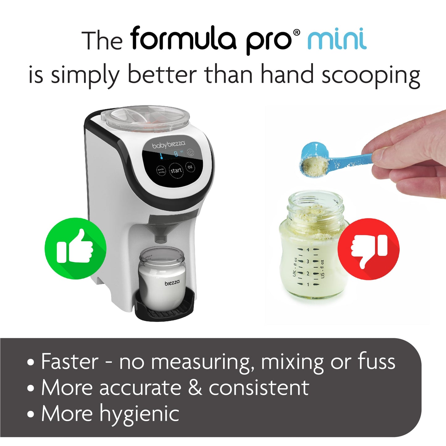 Baby Brezza Formula Pro Mini Baby Formula Mixer Machine Fits Small Spaces And Is Portable For Travel- Bottle Makers Makes The Pe